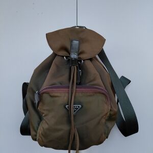 Prada Olive Green Nylon Backpack